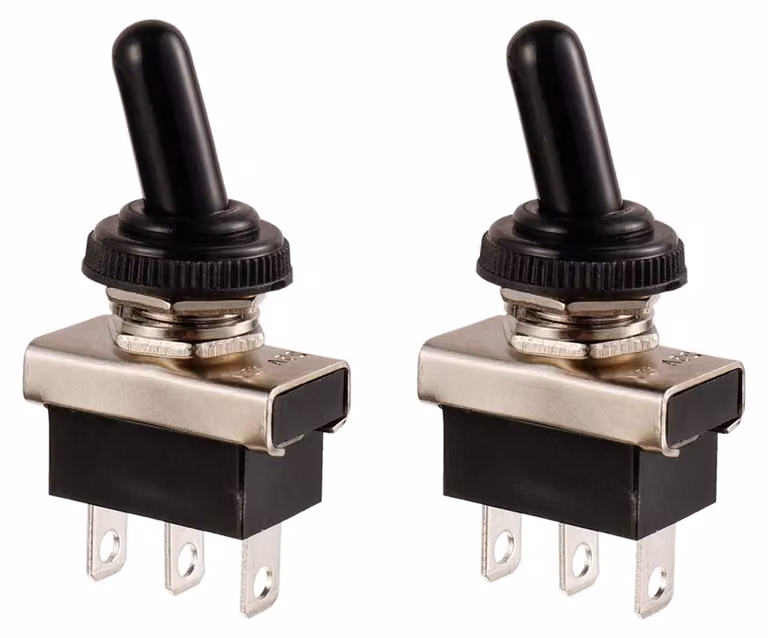 Interruttore a levetta SPDT, configurazione ON-ON, 3 connessioni, 12 VDC, confezione da 2 pezzi
