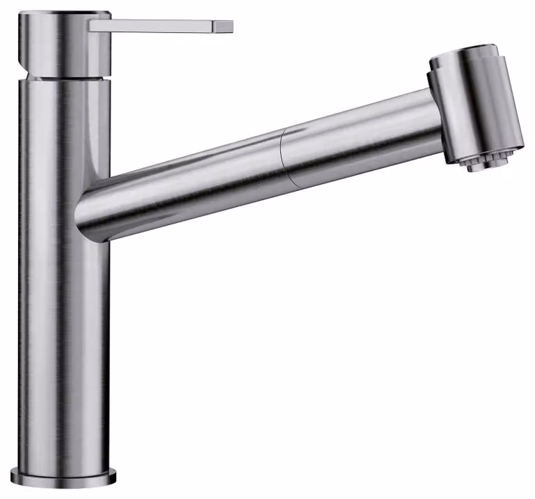 BLANCO AMBIS-S, superficie metallica, acciaio inox spazzolato, alta pressione