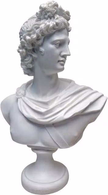 Busto Apollo Belvedere - resina marmorea - 30 cm - bianco