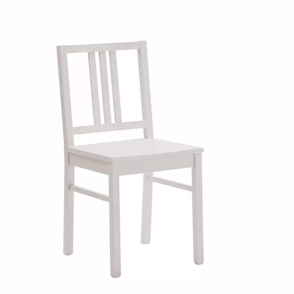 Set di 2 sedie in legno stile shabby bianco Mobili 2G L: 43 cm, P: 48 cm, H: 87 cm