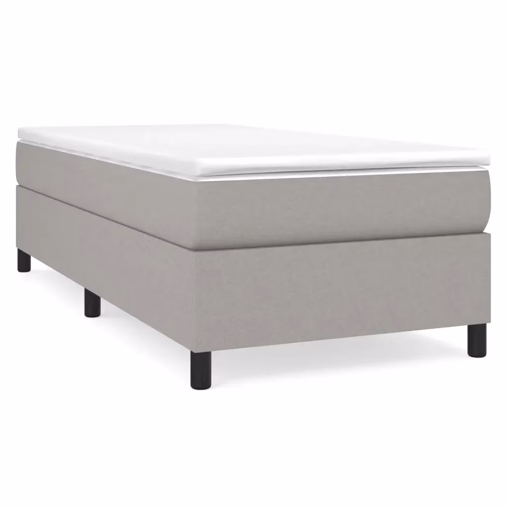 Letto Ibrido vidaXL con Materasso a Molle Grigio Chiaro e Bianco L/P/H: 200 x 100 x 35 cm – 2