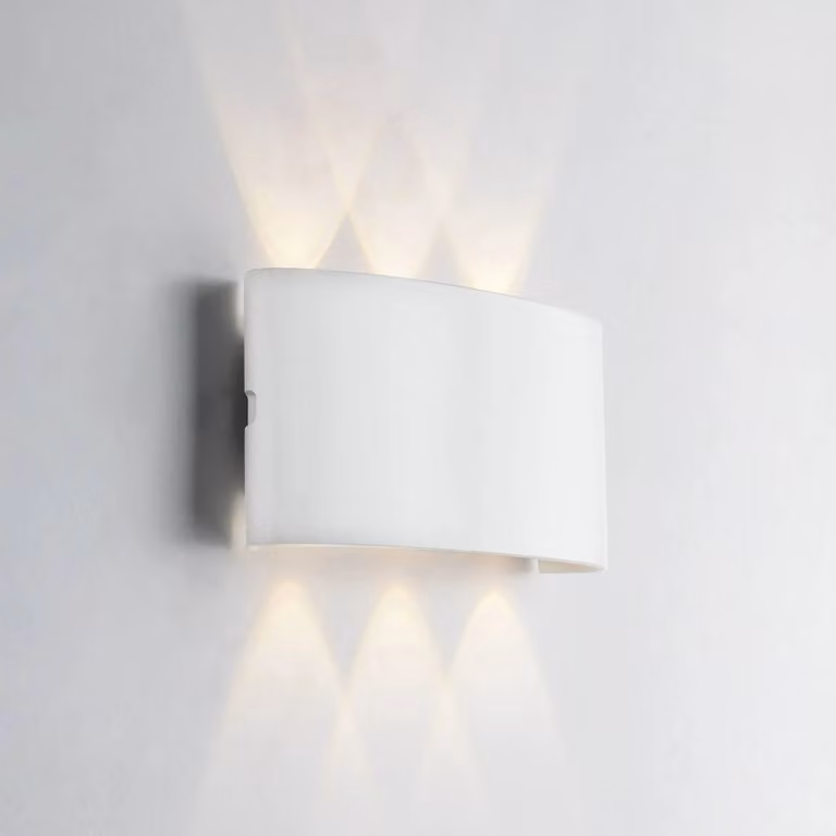 INTEC Applique da esterni a LED Betle, Bianco / Opale, Alluminio, Moderno, Applique LED da esterni