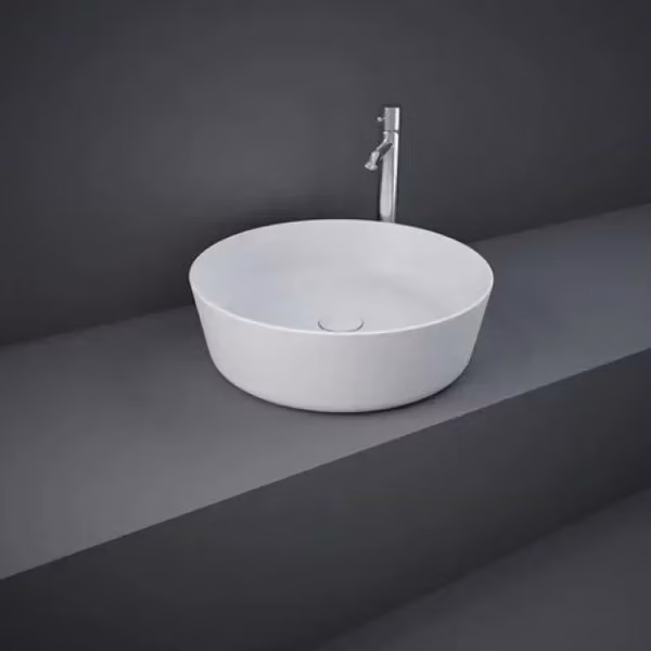 Lavabo da appoggio RAK Feeling tondo in ceramica bianco, diametro 42 cm – 2