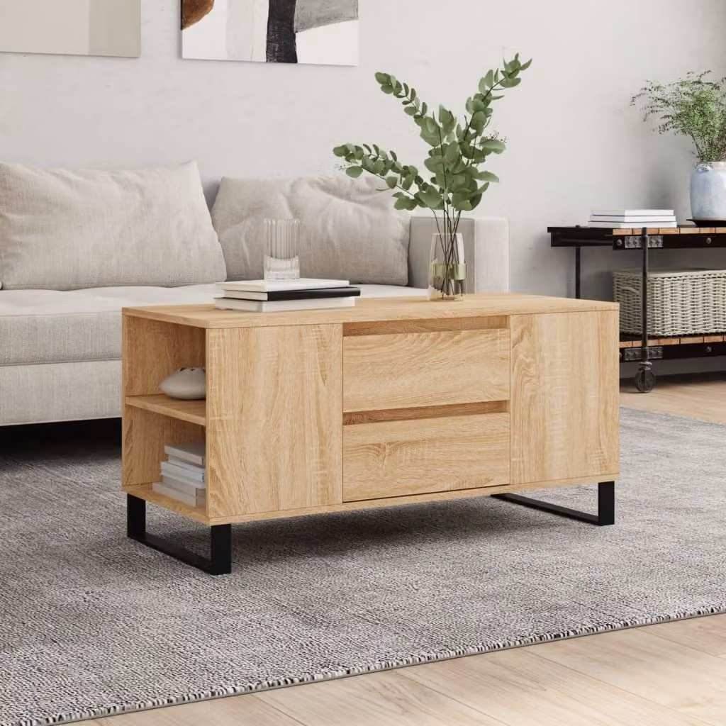 Maison Exclusive - Tavolino Sonoma in rovere 102x44,5x50 cm Materiale ligneo
