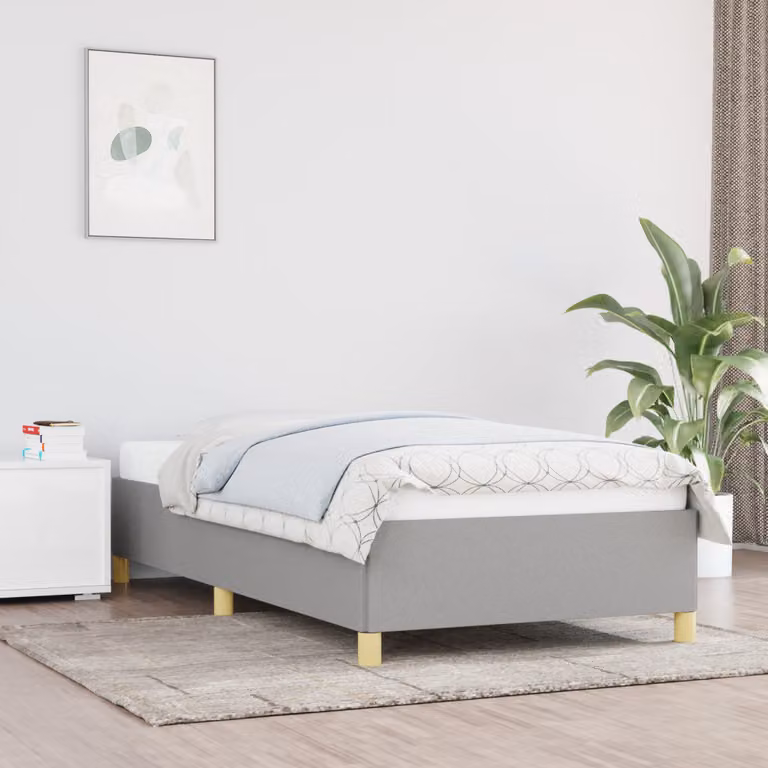 vidaXL Giroletto senza Materasso Grigio Chiaro 90x200 cm Tessuto