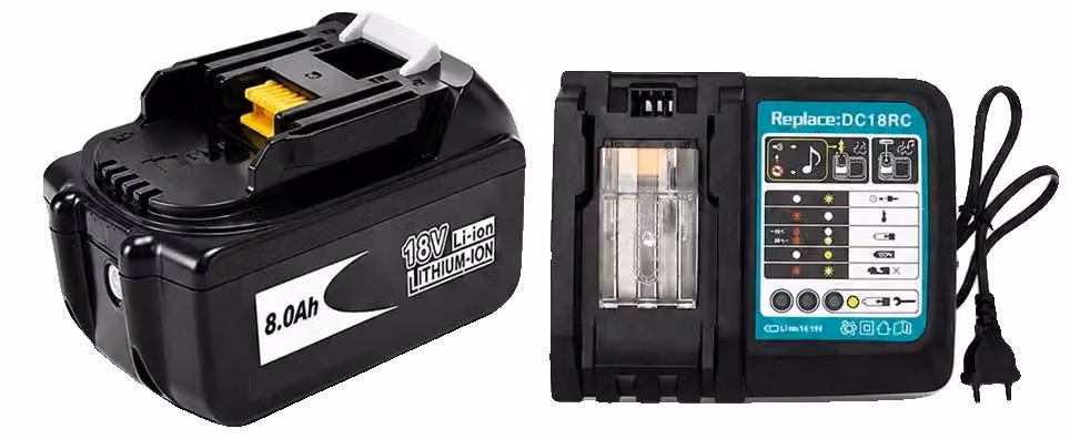 Batteria di ricambio, 18V, capacità 8000mAh, caricabatterie 1X8.0Ah