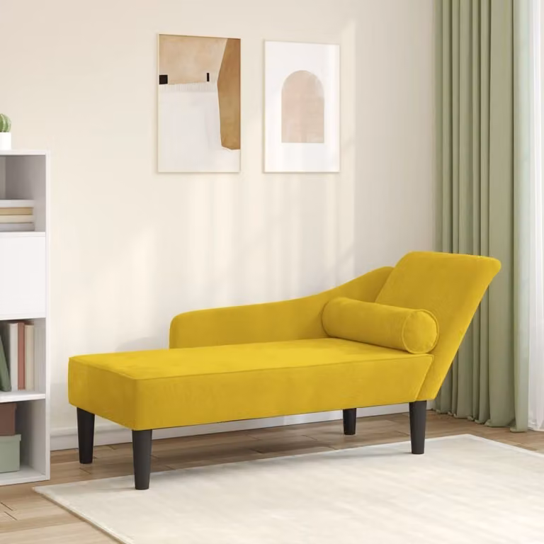 Maison Exclusive - Divano a due posti con cuscini, colore giallo, rivestito in velluto