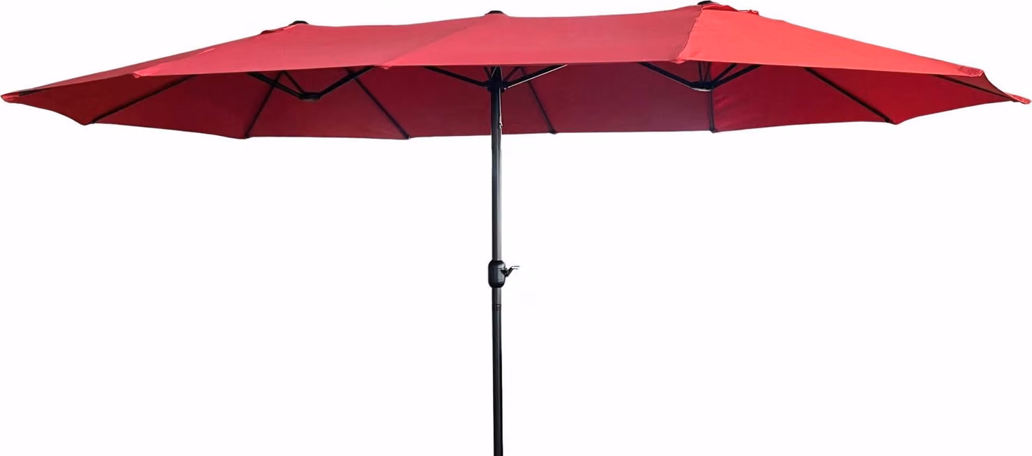 raumhirsch, ombrellone doppio XXL, 460x270 cm. Ombrellone da mercato, ombrellone con manovella, ombrellone da giardino. Impermeabile, protezione UV. Grande, rosso