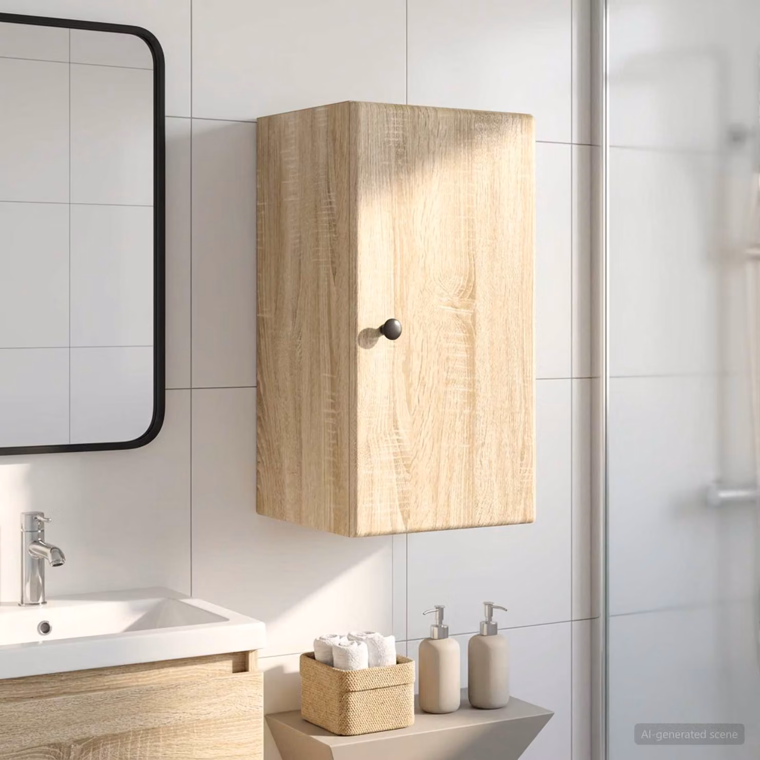 Armadio da bagno a muro vidaXL BREDA Rovere Sonoma Marrone L: 30 cm, P: 31 cm, H: 59 cm