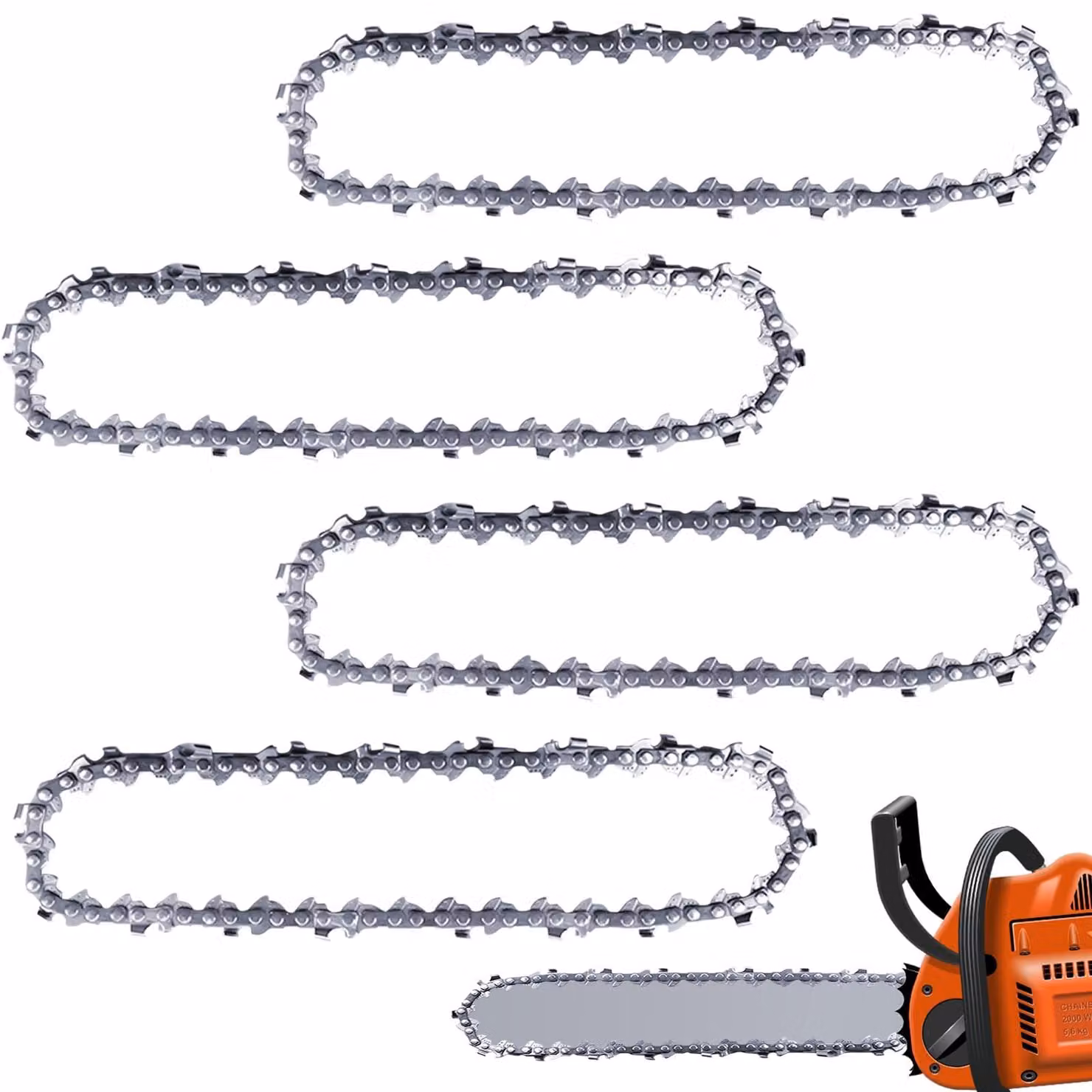 Set di 4 lame per sega da 40 cm, compatibili con Stihl e Husqvarna