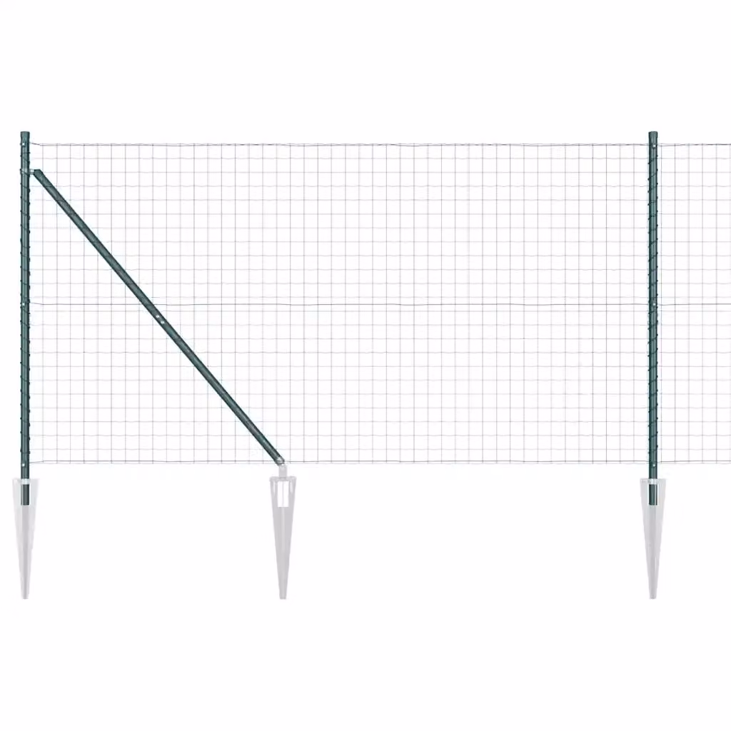 Recinzione vidaXL in acciaio rivestito in PVC verde per installazione interrata, L: 10 m, H: 1,2 m – 2