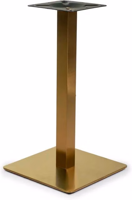 Base per tavolo Leo Vacchetti in acciaio oro lucido con base quadrata L/P/H: 40 x 40 x 72 cm