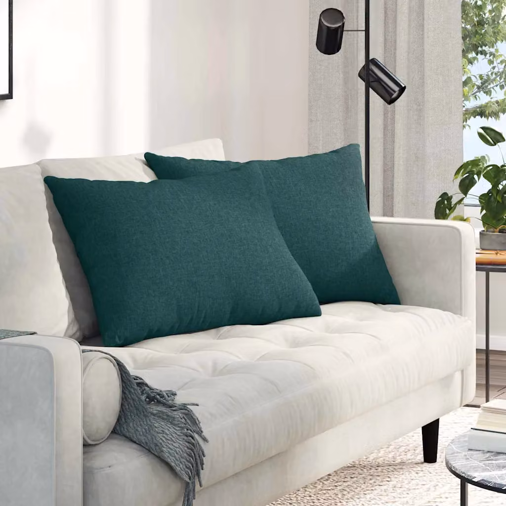 Set di 2 cuscini da divano vidaXL in tessuto verde con fodera rimovibile, L 70 cm x P 50 cm