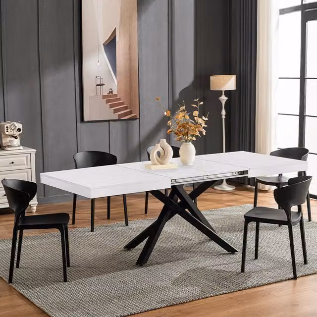 Tavolo da Pranzo Cucina Allungabile Estensibile 90x140 - 220cm Bianco Frassinato