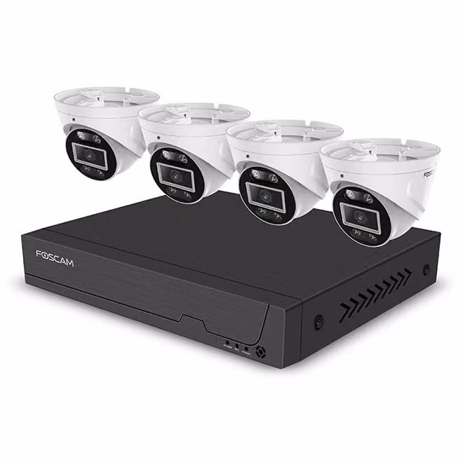 Foscam FNA108E-T4-2T LAN IP-UEberwachungskamera-Set 8-Kanal mit 4 Kameras