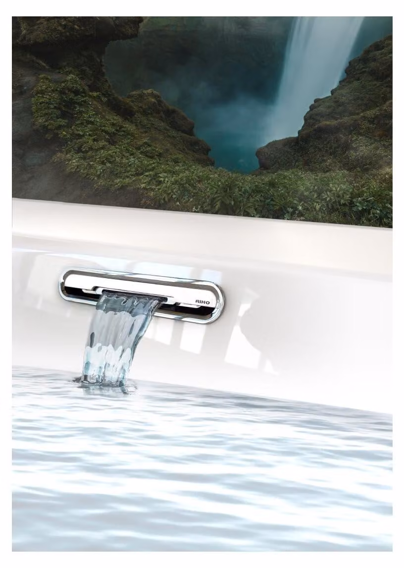 RIHO Inspire baignoire en pose libre, 160x75x59cm, 176 Betteres, en option avec Riho Fall, B091005220, B091005220