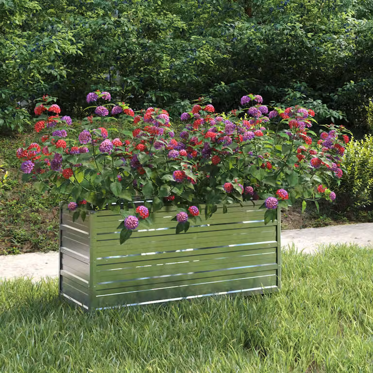 Letto rialzato da giardino vidaXL in acciaio zincato argento L: 100 cm, P: 40 cm, H: 45 cm