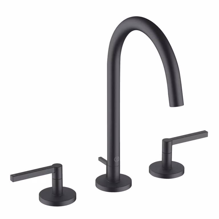 KLUDI NOVA FONTE PURISTIC Mélangeur de lavabo à trois trous, poignées papillon, orientable, avec vidage, 201433915, 201433915