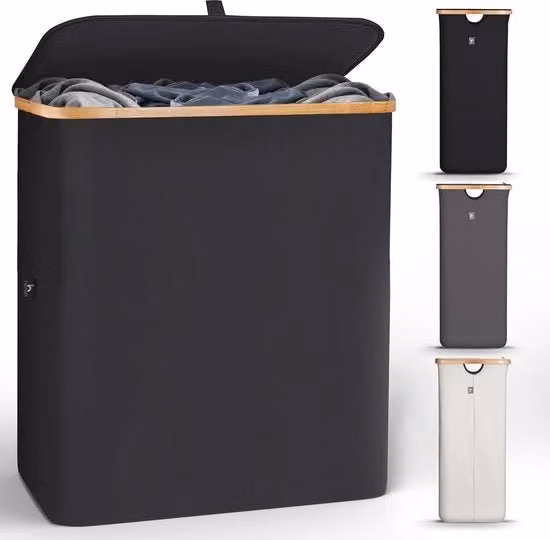 Lavatrice Grande con Coperchio e 2 Cassetti | 140L Lavatrice Opaca per Bagno e Camera da Letto | Raccolta Lavatrice Moderna con Maniglie