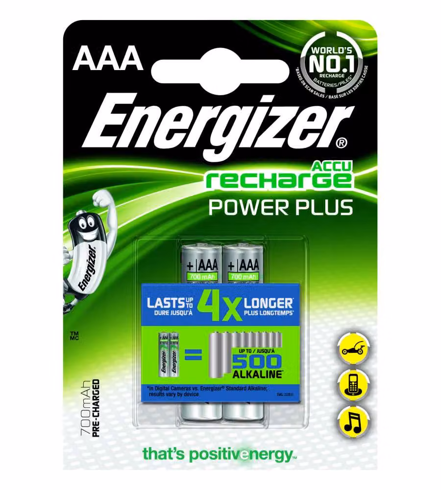 Energizer Pile Ricaricabili Ministilo AAA 700 mAh Blister da 2 Pezzi
