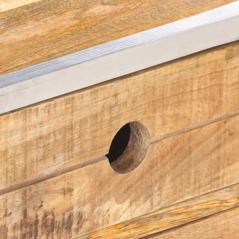 Tavolino 89x59x33 cm in legno massiccio di mango grezzo