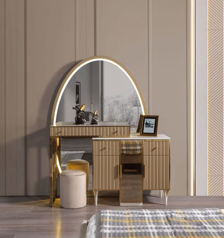 Schminktisch mit Spiegel modern Holz Kosmetiktisch Schlafzimmer