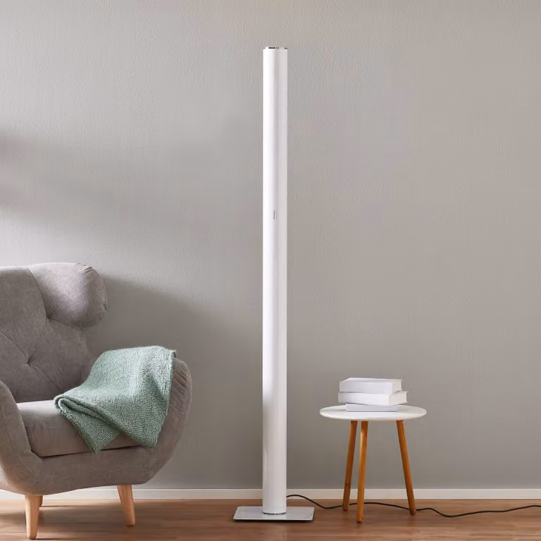 Artemide Lampada da terra Ilio, dimmerabile, Bianco / Opale, Soggiorno / Sala da pranzo, Alluminio, Design, Lampada da terra
