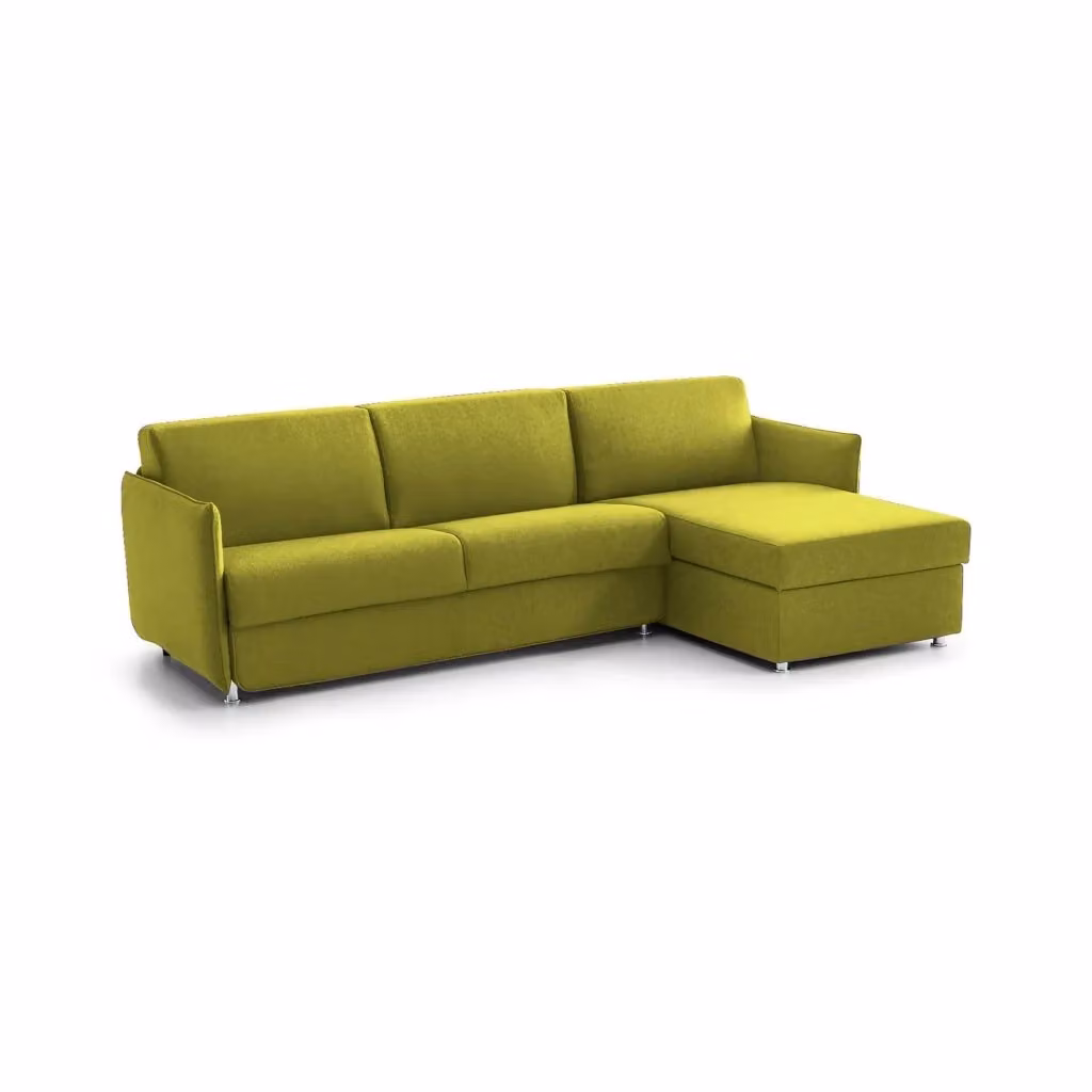 Divano Letto Sumirago DMORA con Penisola Sfoderabile Made in Italy, L/P: 260 x 160 cm, Verde – 2