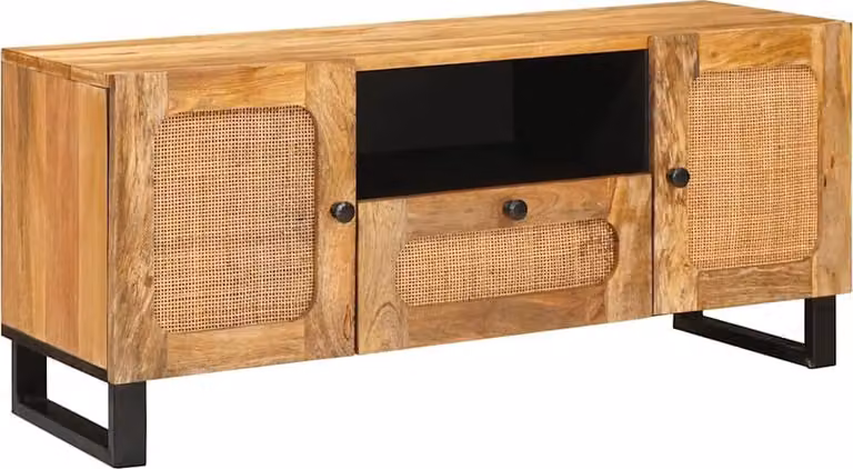 Mobile TV Marrone 105 x 33 x 46 cm Legno di mango massello