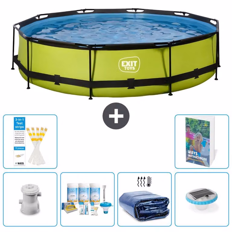 Piscina gonfiabile rettangolare - 360x76 cm - Set da 5 pezzi - Modello S228