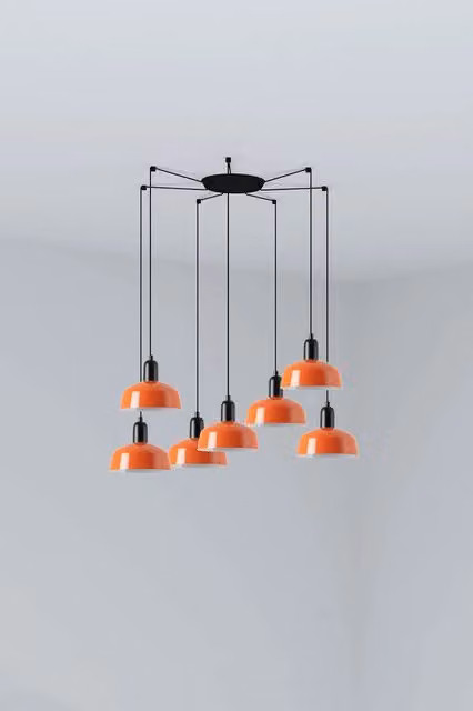 TATAWIN S metallo 7L Lampada a sospensione arancione rossastro