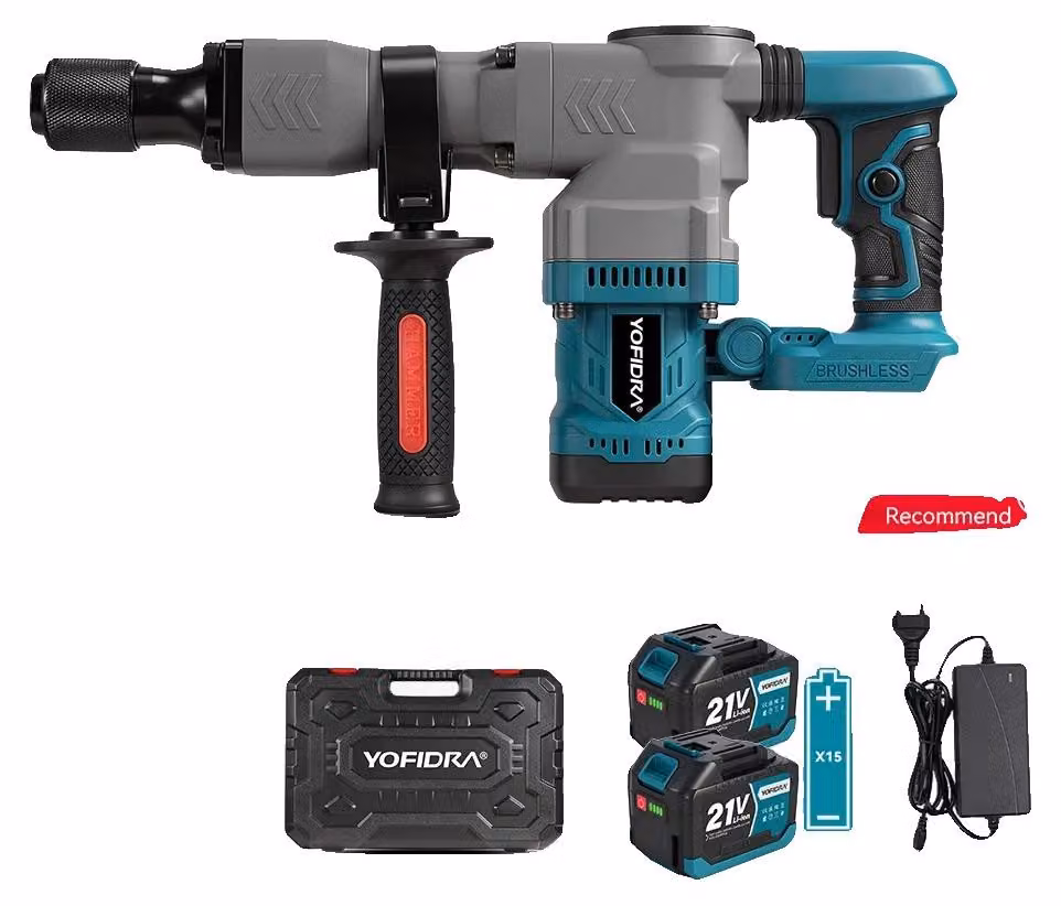 Martello elettrico, motore brushless, alta frequenza di impatto, set di batterie da 4,5Ah