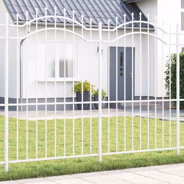 Maison Exclusive - Recinzione per giardino WOERDEN, 240 x 215 cm, acciaio verniciato a polvere, colore bianco
