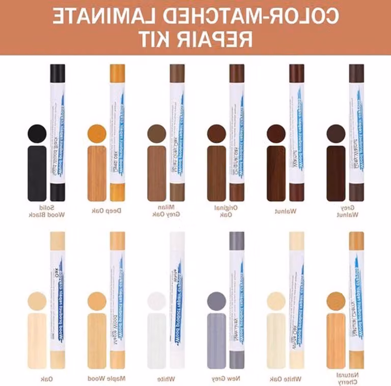 Kit di riparazione per pavimenti in parquet, disponibile in 12 colori, per eliminare graffi su laminato, legno e PVC, completo di raschietto e prodotti per la riparazione di mobili