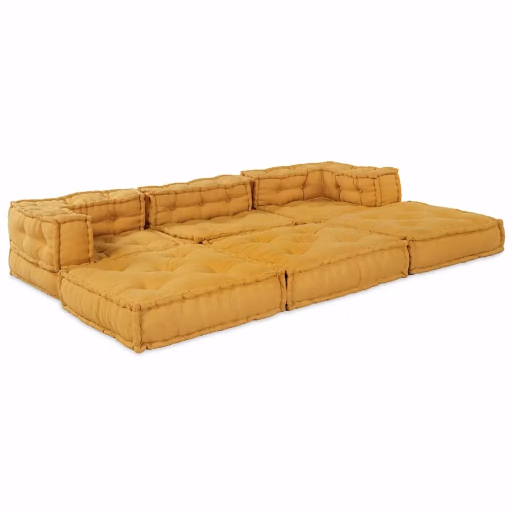 vidaXL Unità di Divano Modulare Tessuto Giallo 210 x 70 x 56 cm