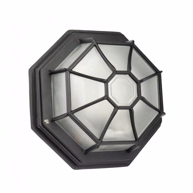 Lampada da parete e soffitto per esterni 26,5 cm alluminio e vetro 1xE27 nero IP44 SU-MA Retro K 3012/P SZ