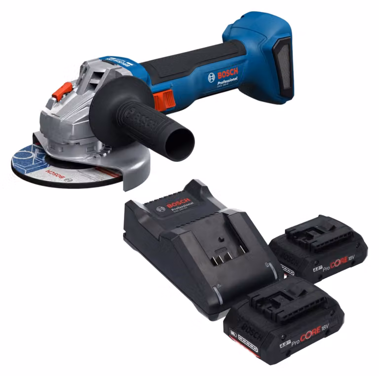 Smerigliatrice angolare a batteria Bosch GWS 18V-8 Professional 18 V 125 mm Brushless + 2 batterie ProCORE da 4,0 Ah + caricabatterie