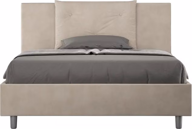 Letto matrimoniale francese Appia Ityhome imbottito in microfibra color sabbia L/P/H: 140 x 200 x 155 cm