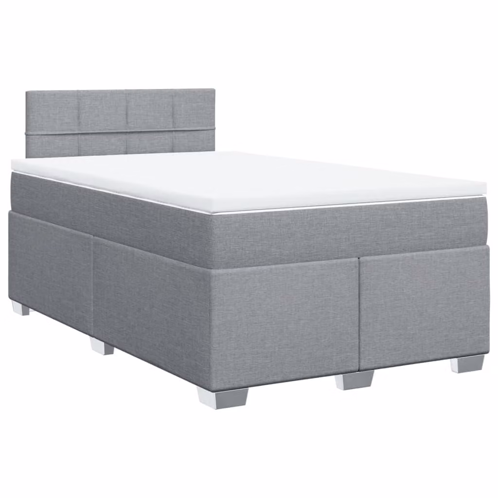 Giroletto a Molle con Materasso Grigio Chiaro 120x200cm Tessuto