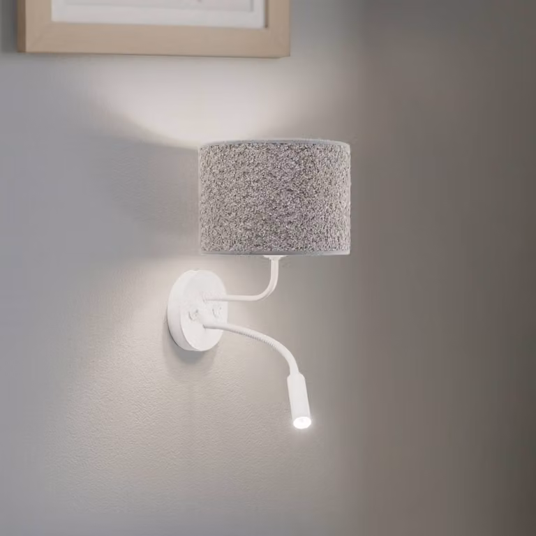 Applique da parete Roller Duolla, Bianco / Opale, Soggiorno / Sala da pranzo, Metallo, Applique
