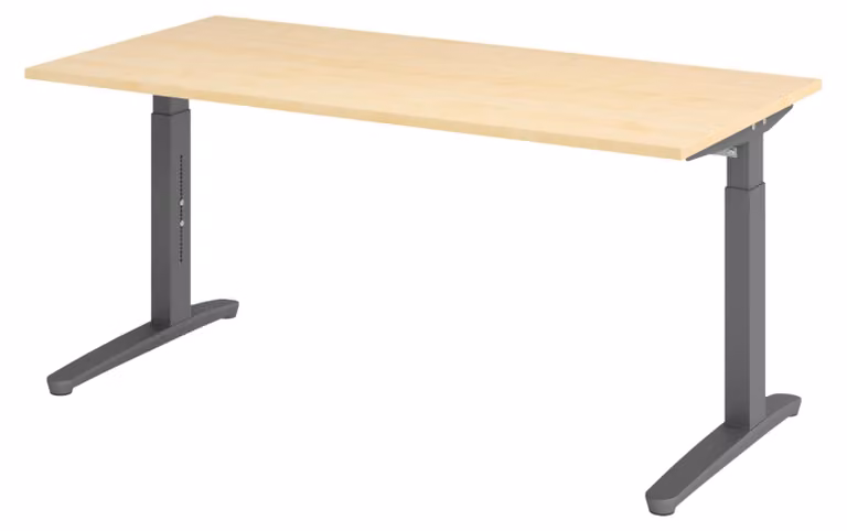bümö Scrivania Serie-XB - Decorazione: acero, dimensioni: 160 x 80 cm, struttura: grafite