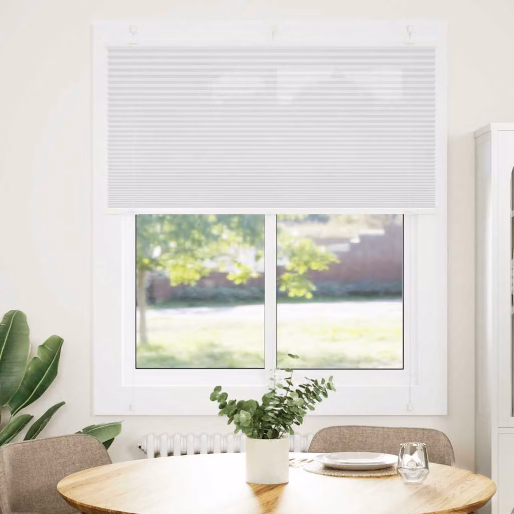 vidaXL Tenda Plissettata Bianca 115x100 cm Larghezza Tessuto 114,4 cm
