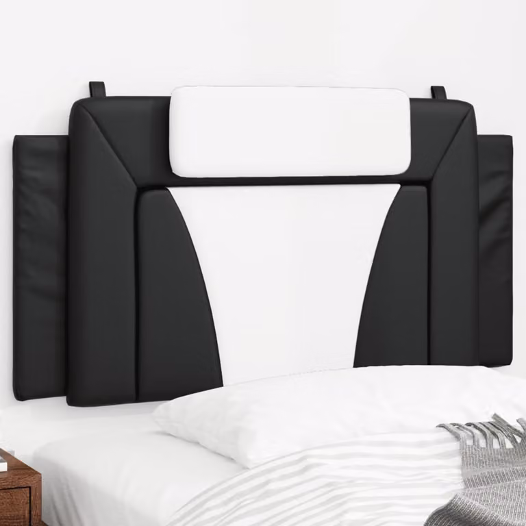 Cuscino testiera Viana vidaXL in similpelle bianco e nero, Larghezza: 100 cm
