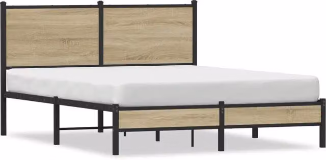 Letto matrimoniale Design In in metallo e legno color rovere sonoma L 140 x P 190 cm – 1