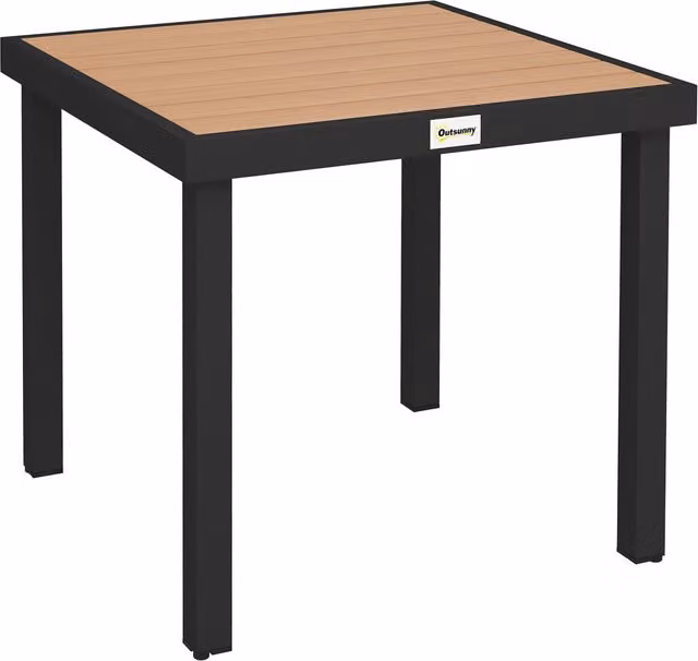 Tavolo da giardino in plastica 78 x 78 x 74 cm Telaio in alluminio resistente alle intemperie; tavolo da buffet Tavolo da campeggio per 4 persone Tavolo con balcone Tavolo da patio Tavolo da pranzo esterno per giardino; balcone patio nero