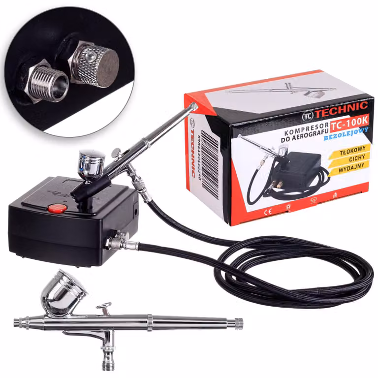 Mini compressore silenzioso per aerografo con spray Technic TC-100K