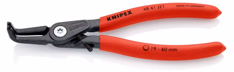 KNIPEX 48 41 J21 Pinza di precisione per anelli interni in fori forati rivestiti in plastica antiscivolo grigio atramentata 165 mm