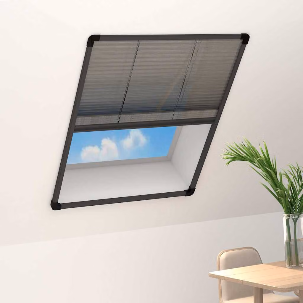 vidaXL Zanzariera Plissettata per Finestre in Alluminio Antracite 80 x 100 cm