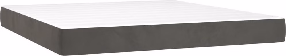 Materasso a Molle Insacchettate Rigidità Media Grigio Scuro 160x210x20 cm in Velluto