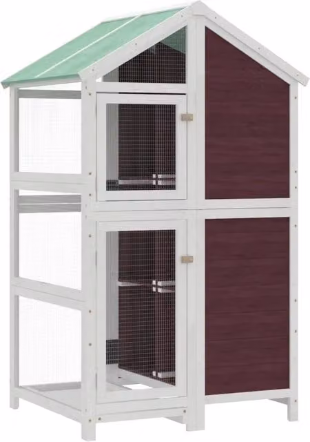 Casetta per Uccelli Moka in Legno Massello di Pino CFW4626650, Design Rustico, L/P/H: 97 x 81 x 152 cm – 1